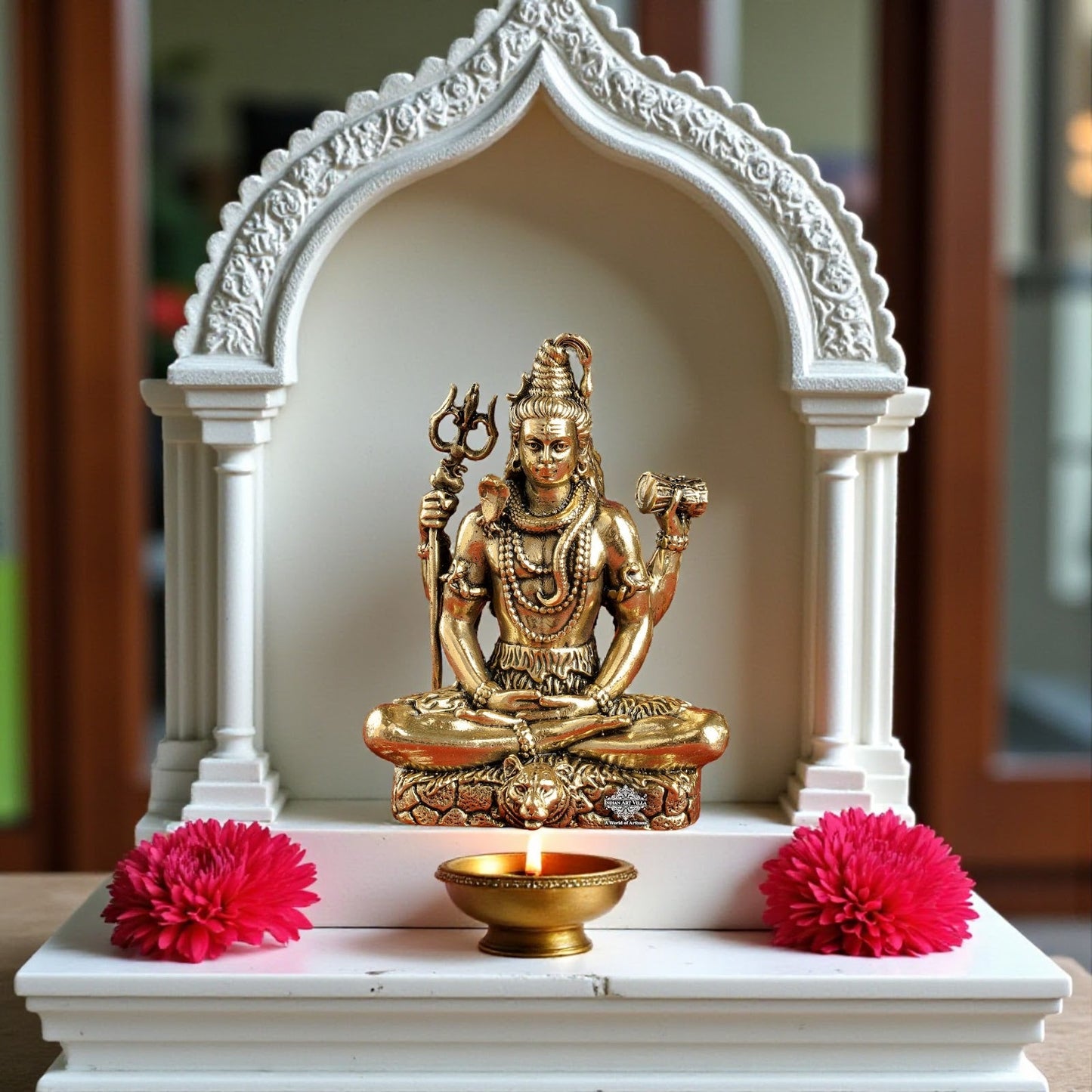 Pure Brass Shiv JI Murti with Trishul Damaru