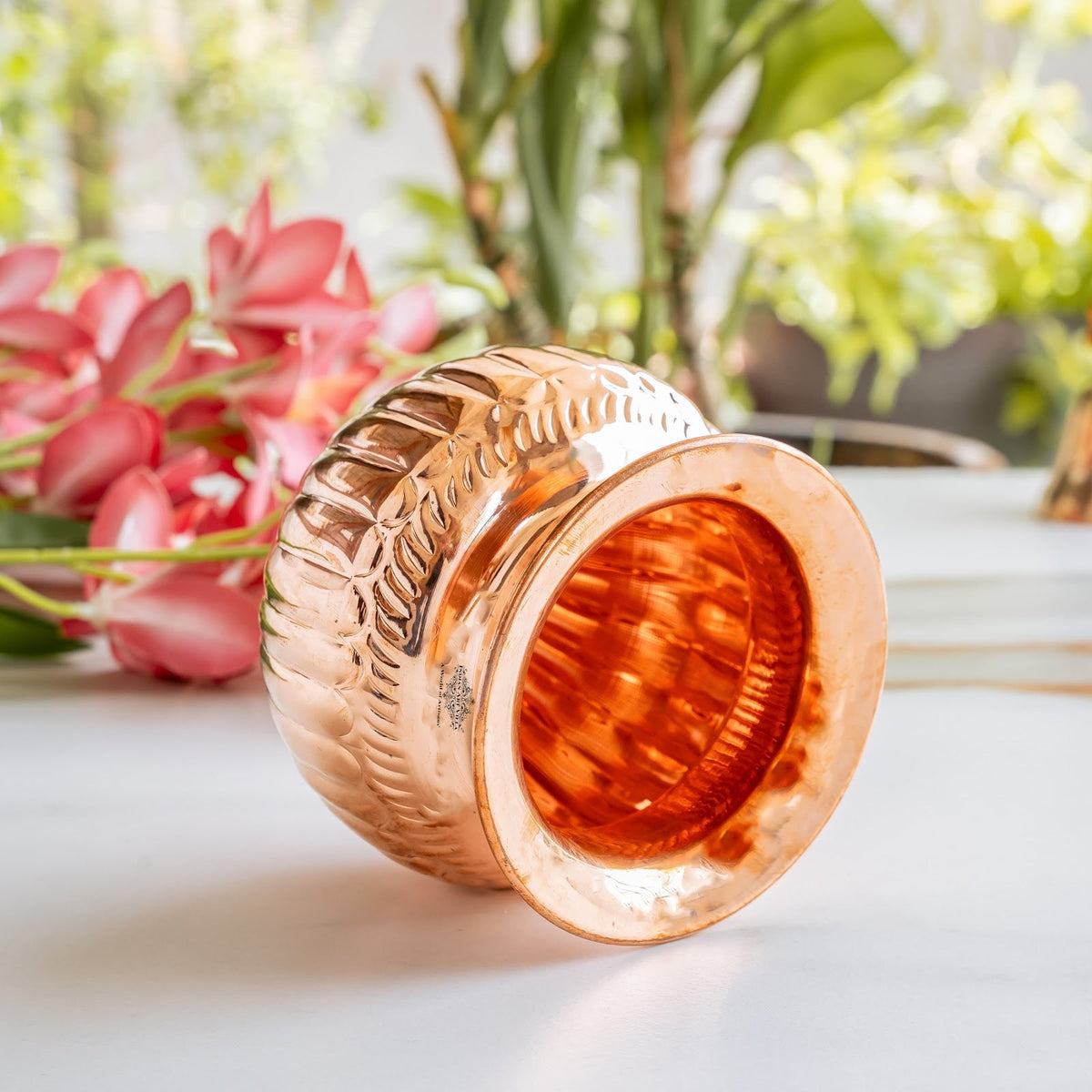 Handcrafted Pure Copper Fluted Lota for Pooja & Traditional Use - 740 ML