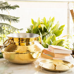 Pure Pital Handi with Tin Lining, Lid & Side Handles