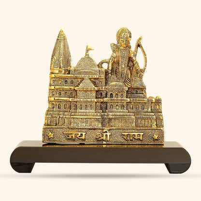 Pure Brass Ram Ayodhya Temple 3D Wooden Replica