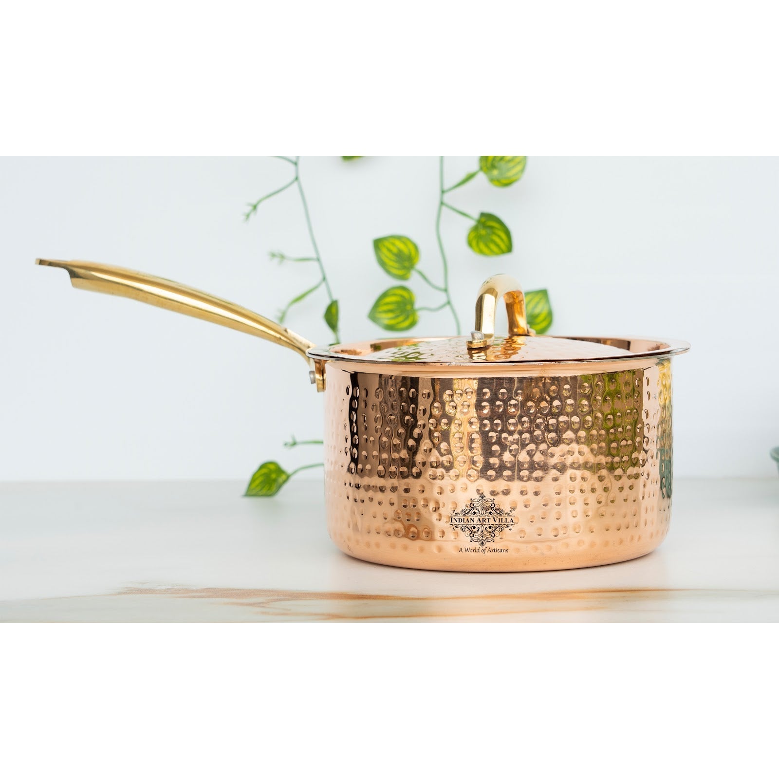 Pure Steel Copper Hammered  Sauce pan Inside Tin Lining