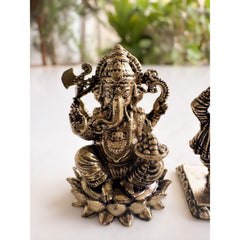 Pure Brass Miniature Vitthal Rukmini Devotional Murti Pair