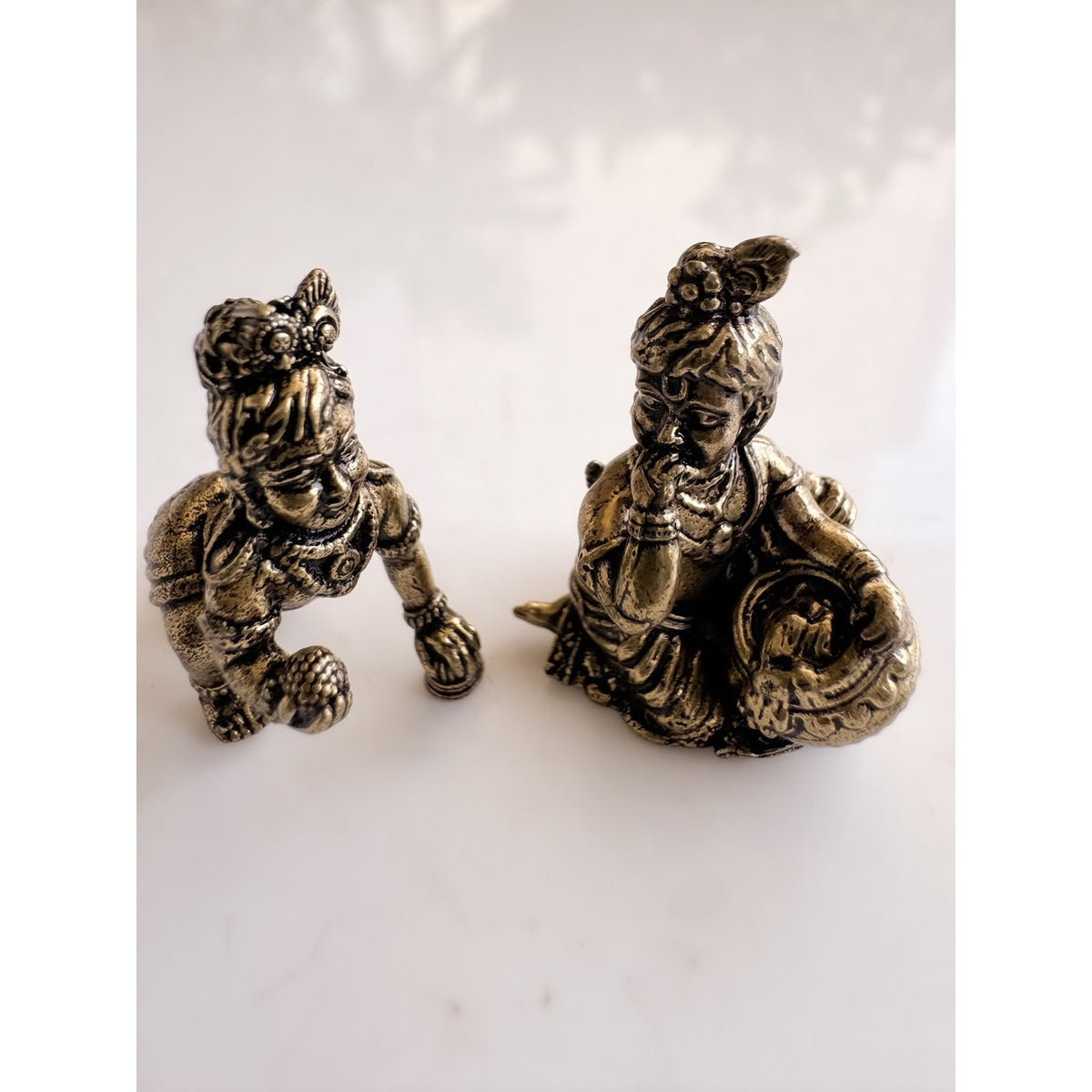 Pure Brass Miniature Bal Gopal Janmashtami Murti Combo Set
