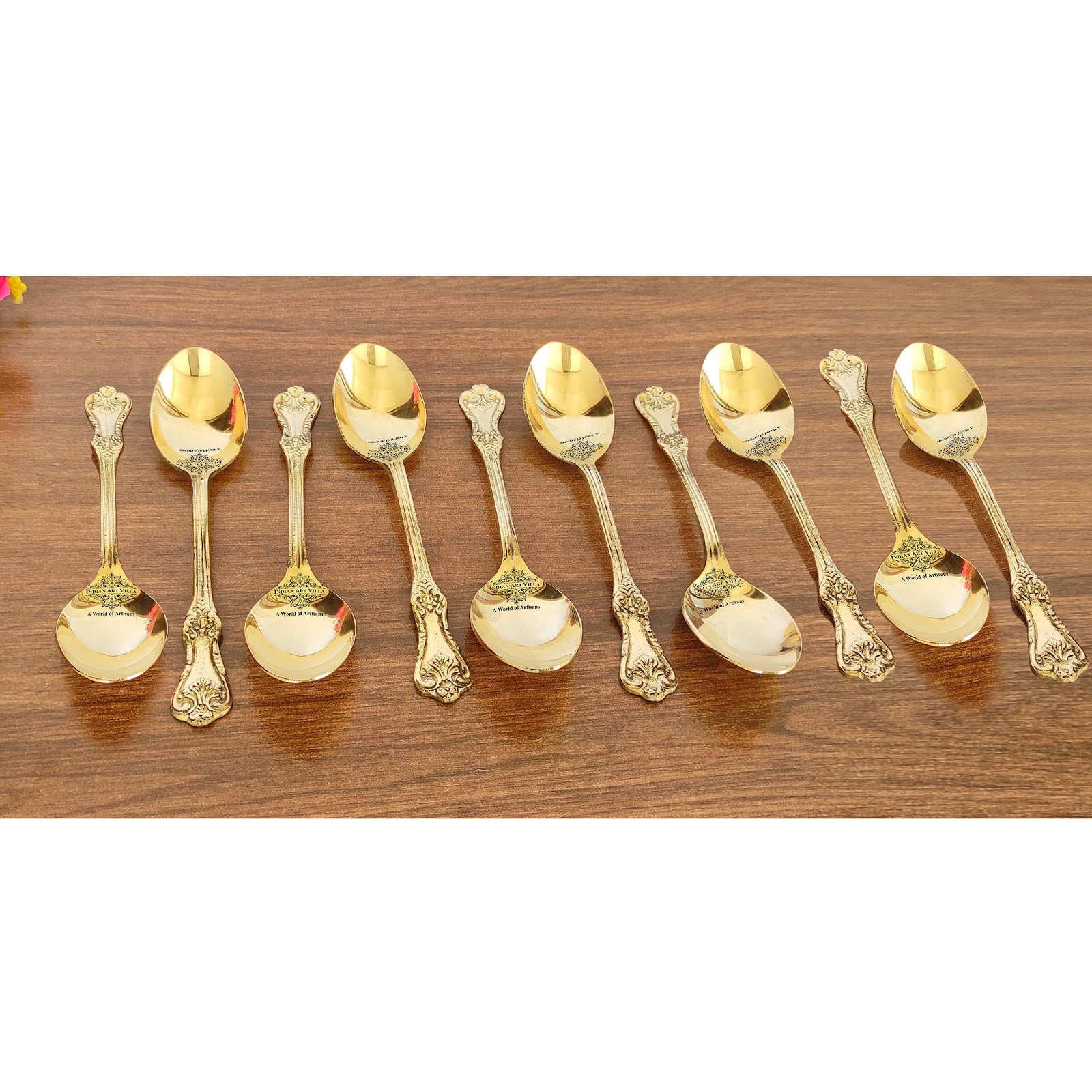 Handmade Pure Brass Designer Spoon, Dinnerware, Tableware For Home | Hotel | Restaurant