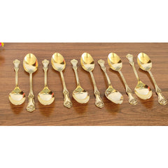 Handmade Pure Brass Designer Spoon, Dinnerware, Tableware For Home | Hotel | Restaurant