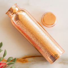 Pure Copper Water Bottle with Unique Artistic Designs – 900 ML