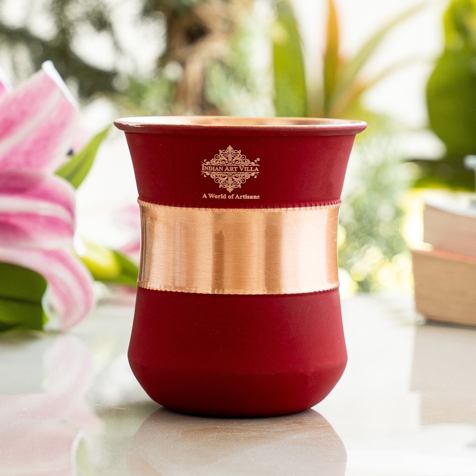 Pure Copper Half Silk Finish Glass – 300 ML