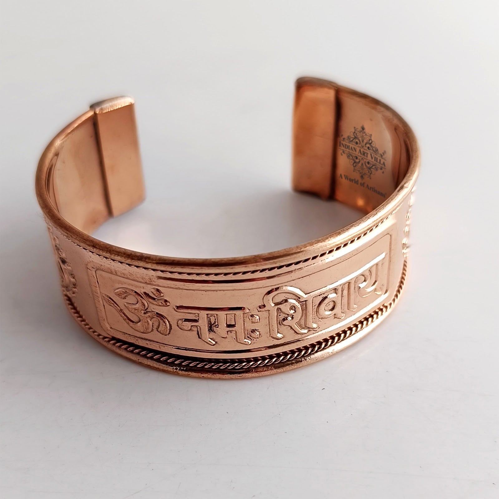 Pure Copper Broad Om Namah Shivaya Bangle