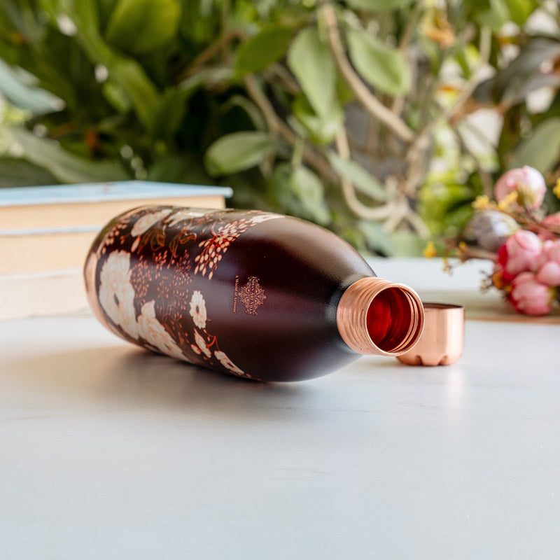 Copper Kalakriti Printed Floral Bottle-1080 ML