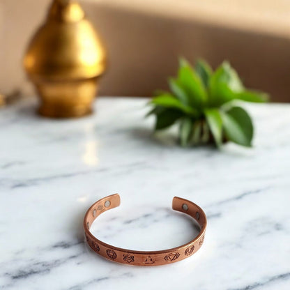 Pure Copper Seven Chakras Bangle