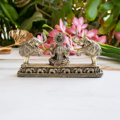 Brass Lakshmi Idol with Elephant Design - Pooja Home Temple Décor and Gifting