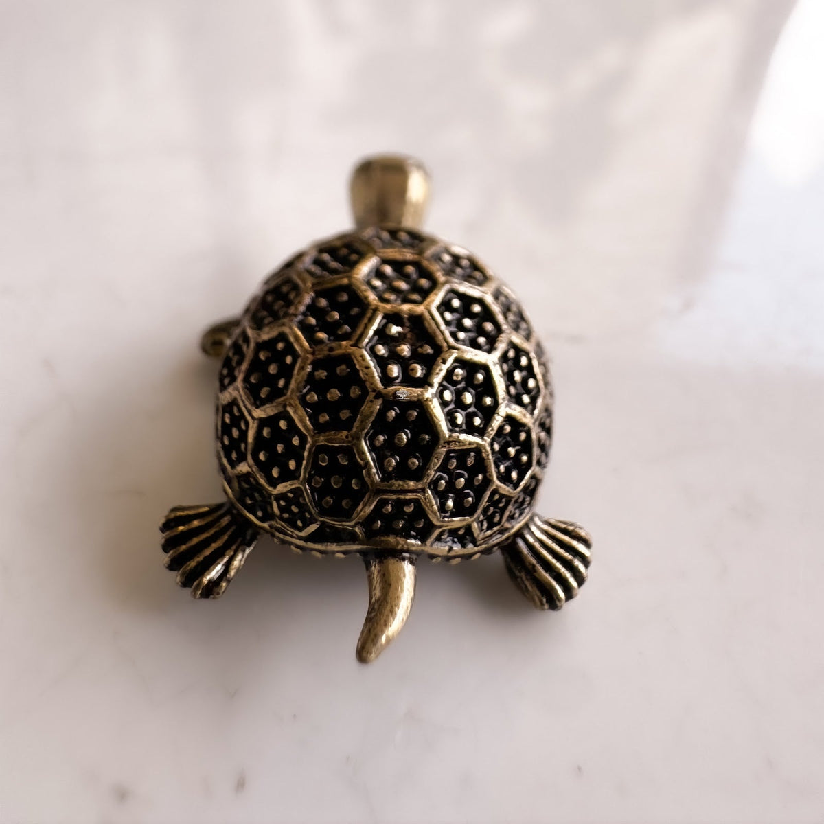 Pure Brass Miniature Turtoise Showpiece for Home Décor & Vastu - 1.02 cm