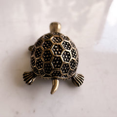 Pure Brass Miniature Turtoise Showpiece for Home Décor & Vastu - 1.02 cm