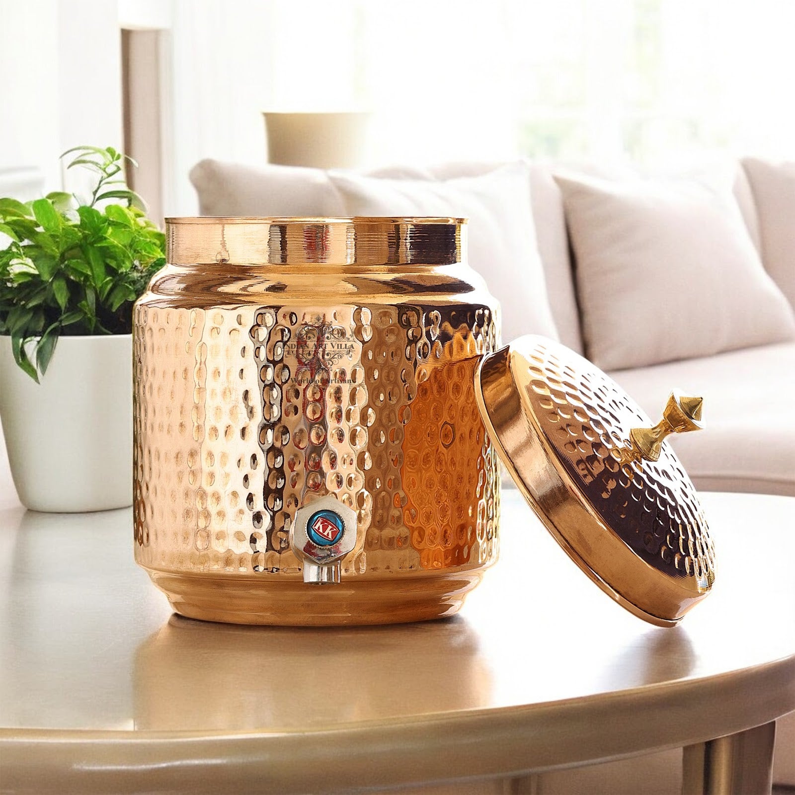 Pure Copper With Hammered Design Water Pot