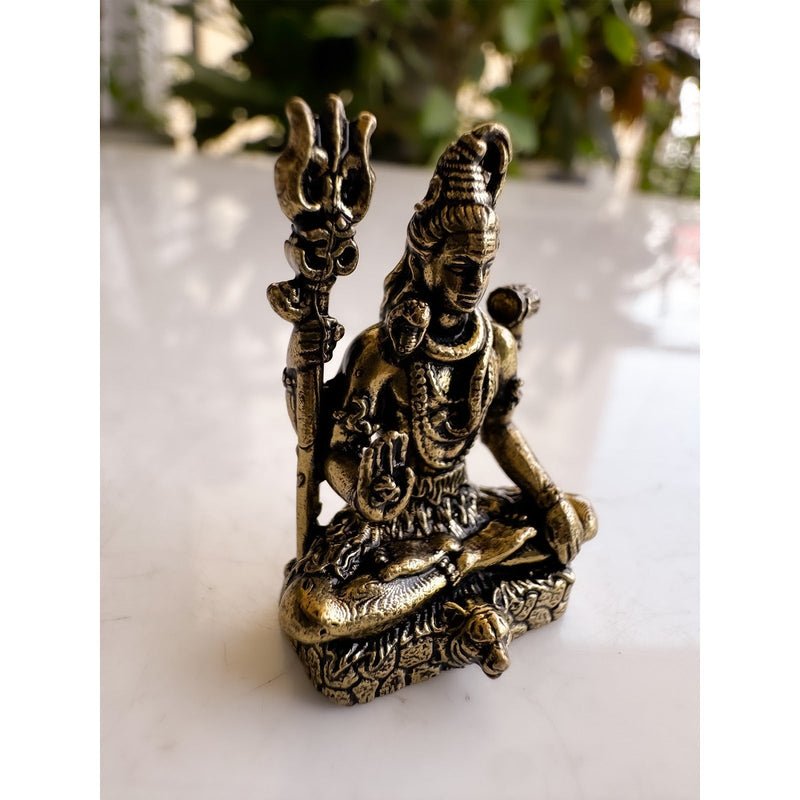 Pure Brass Miniature Shiv Ji Murti For Home Temple