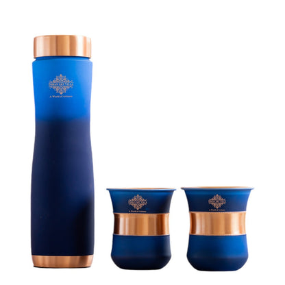 Personalized Copper Ombre Bottle & Glass Gift Set – Silk Finish