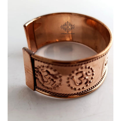 Pure Copper Broad Jai Shree Ram Bangle Handcrafted Spiritual Bracelet