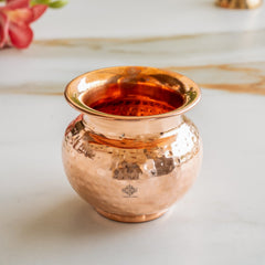Pure Copper Hammered Lota for Pooja & Traditional Use - 430 ML