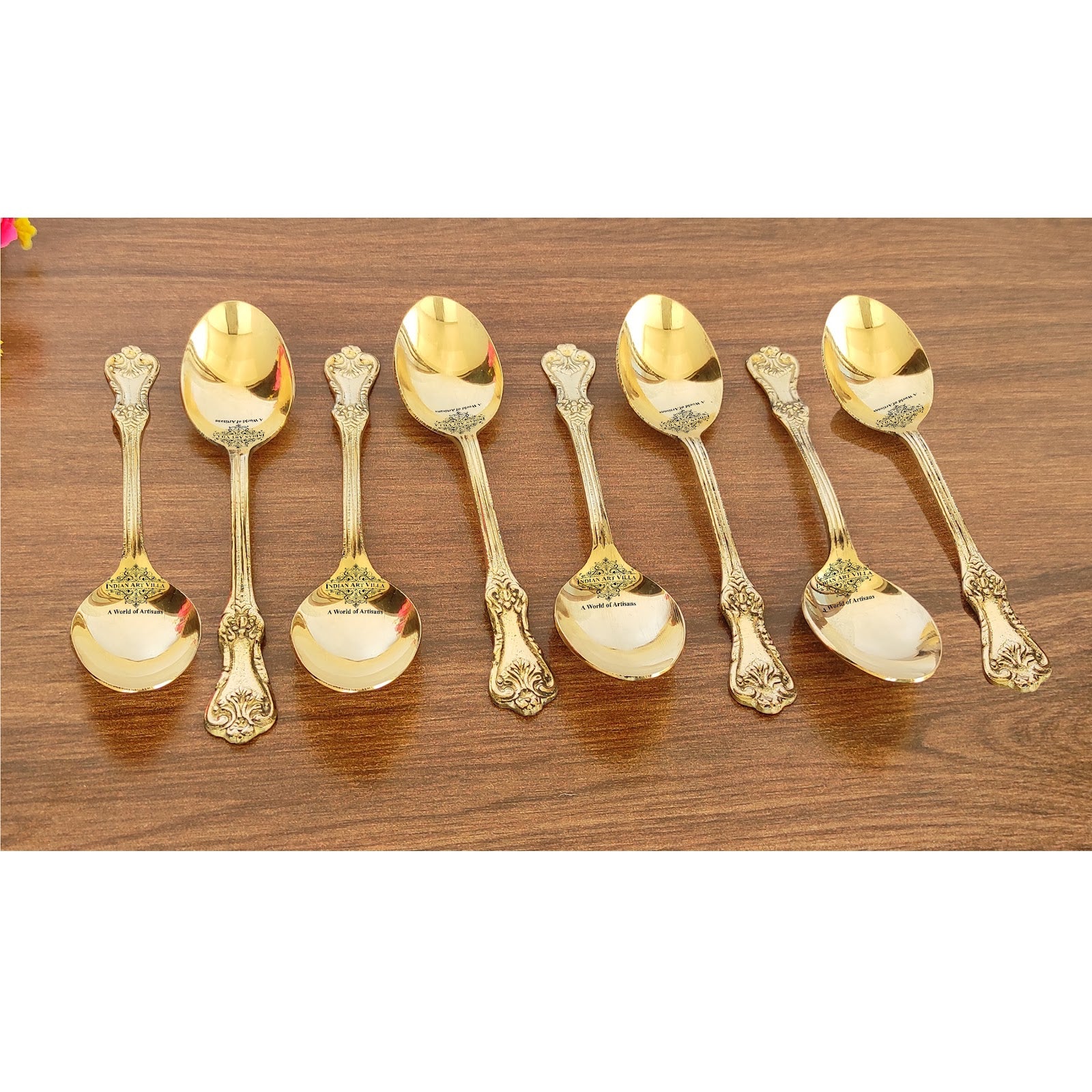 Handmade Pure Brass Designer Spoon, Dinnerware, Tableware For Home | Hotel | Restaurant