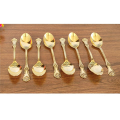 Handmade Pure Brass Designer Spoon, Dinnerware, Tableware For Home | Hotel | Restaurant