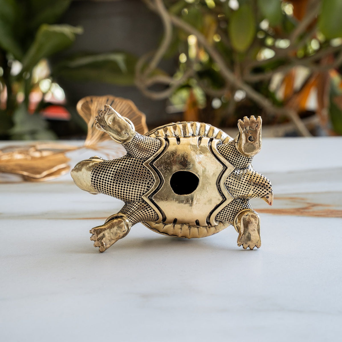Brass Ashta Lakshmi Tortoise Idol - 15.24 CM, Spiritual Vastu Decor