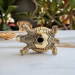 Brass Ashta Lakshmi Tortoise Idol - 15.24 CM, Spiritual Vastu Decor