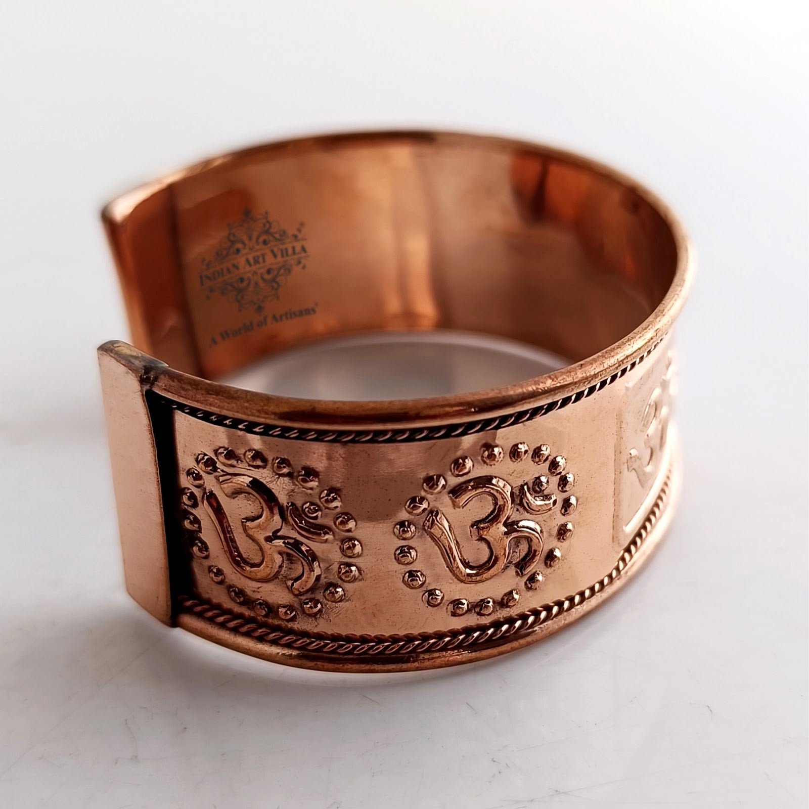 Pure Copper Broad Om Namah Shivaya Bangle
