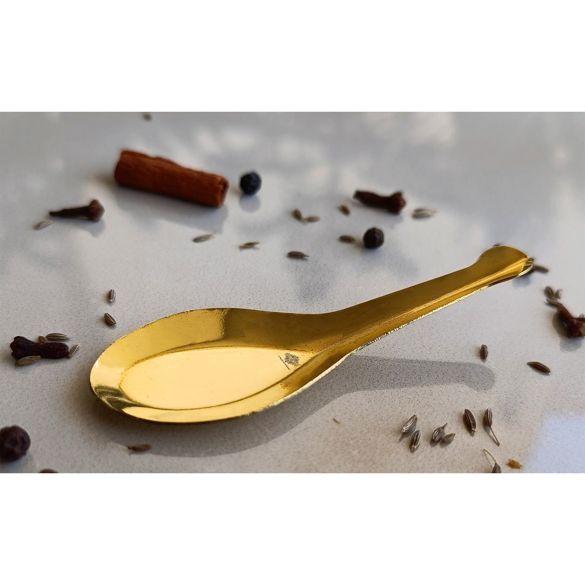 Pure Brass Gold Float Masala Spoon