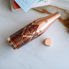 Copper Kalakriti Rose Gold Blossom Printed Bottle-1080 ML