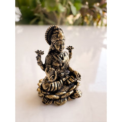 Pure Brass Miniature Lakshmi Ji Murti Sitting On Lotus