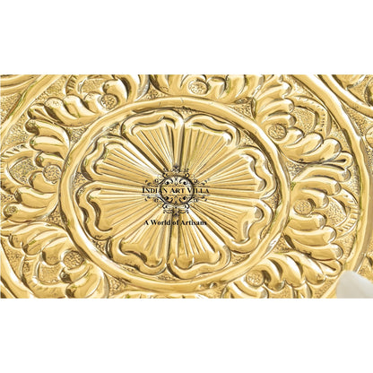 Pure Brass Sunflower Design Pooja Thali | Pooja Temple Home