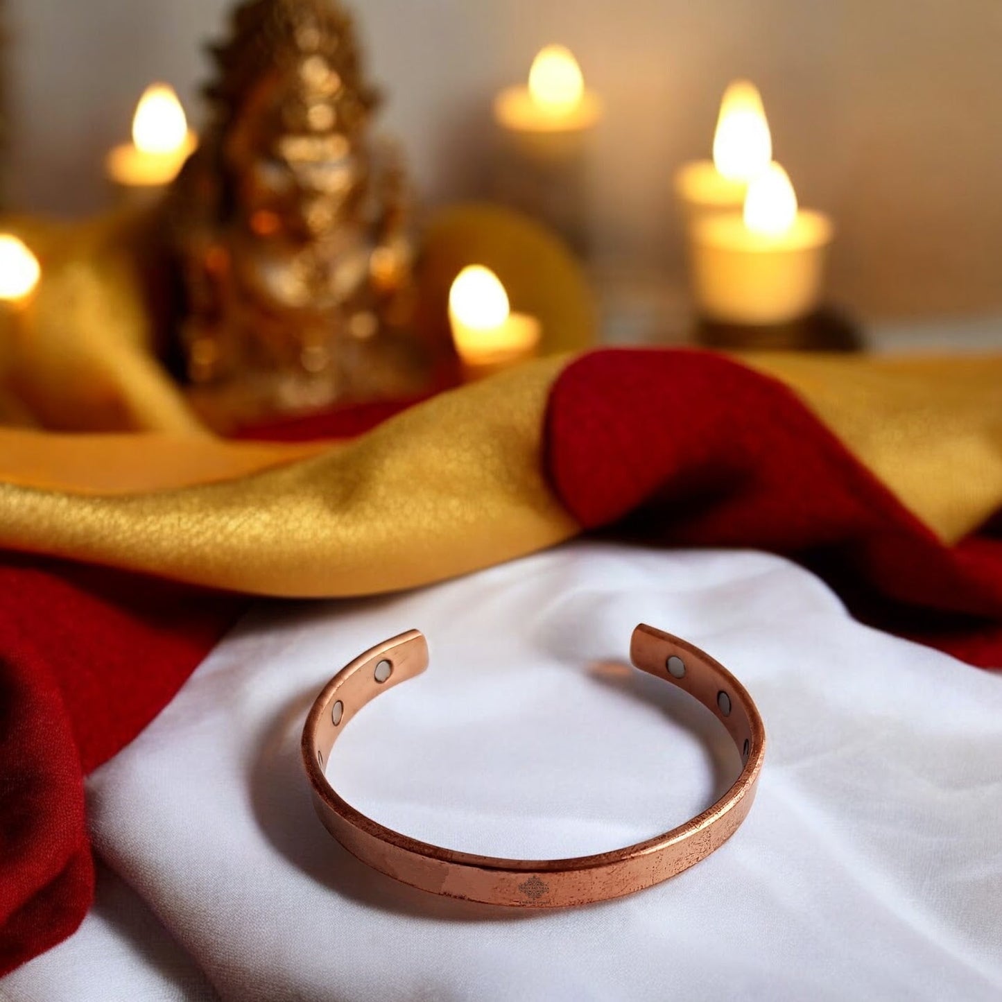 Pure Copper Flat Plain Bangle with Inbuilt Magnet for Energy Balance