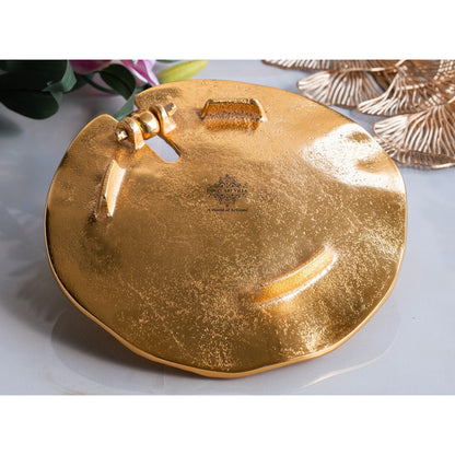 Brass Finish Lotus Flower Design Tissue Holder – Elegant Handcrafted Napkin Stand, Decorative Table Centerpiece and Home Décor