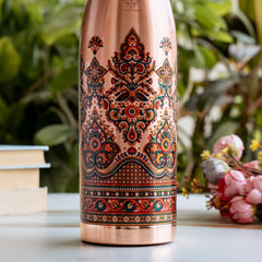 Copper Kalakriti Rose Gold Blossom Printed Bottle-1080 ML