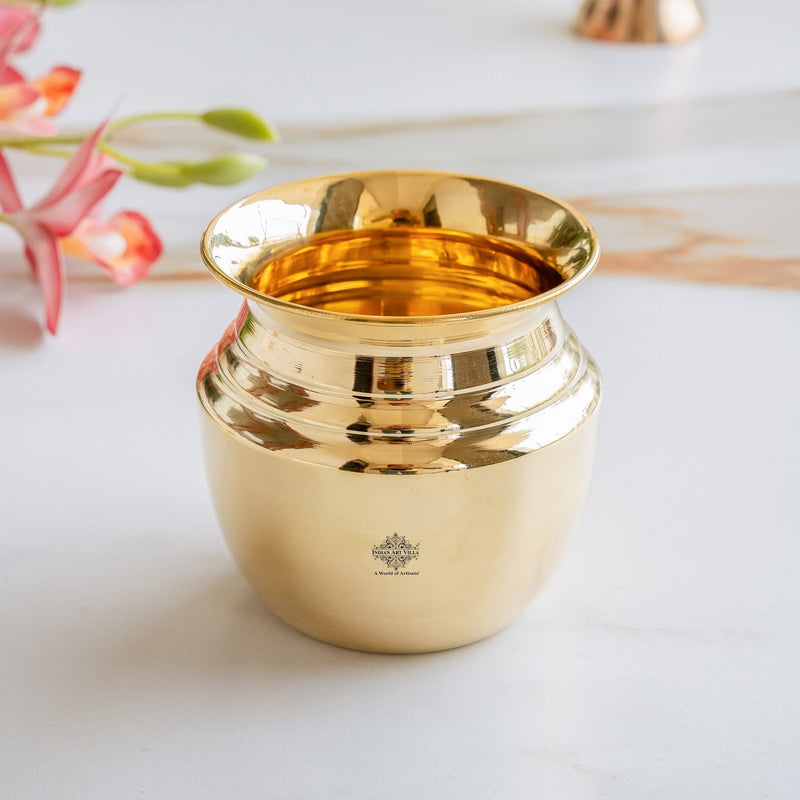 Traditional Brass Lota With Plain Design for Pooja & Home Use - 500 ML