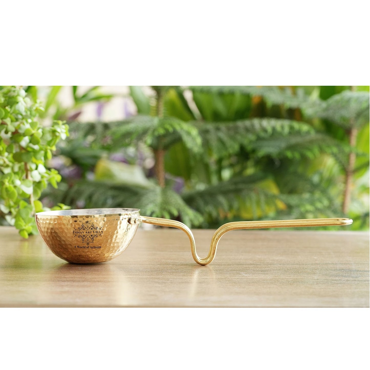 Pure Brass Tadka Pan With Long Handle - Traditional Cookware