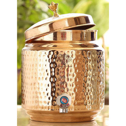 Pure Copper With Hammered Design Water Pot