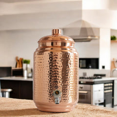 Pure Copper With Hammered Design Water Pot