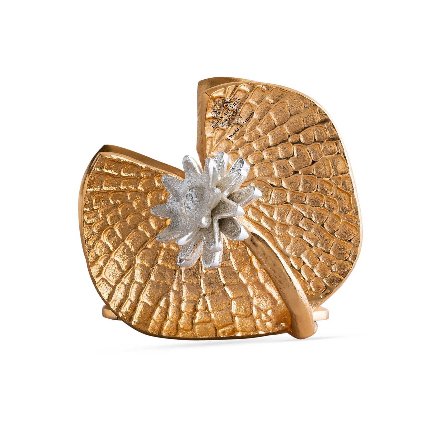 Brass Finish Lotus Flower Design Tissue/Napkin Holder – Stylish Table Accessory