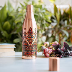 Copper Kalakriti Rose Gold Blossom Printed Bottle-1080 ML