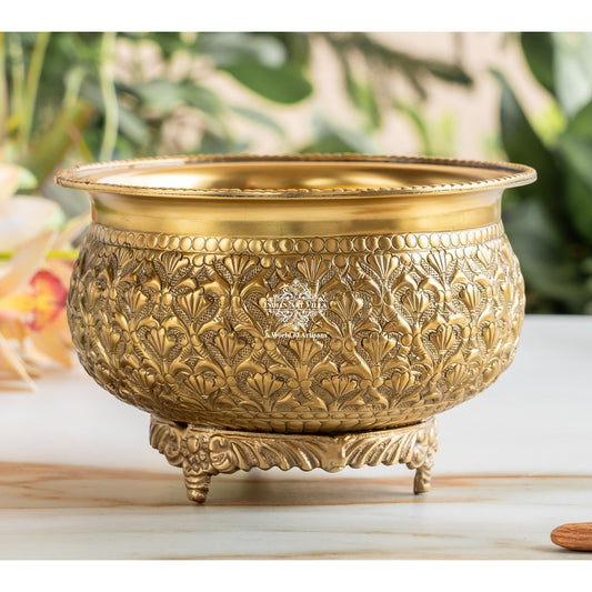 Pure Brass Embossed Design Decorative Bowl
