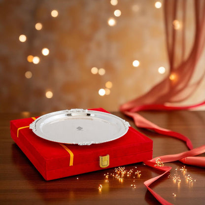 Silver Plated Plate with Plain Shine Quarter-8.5" Width