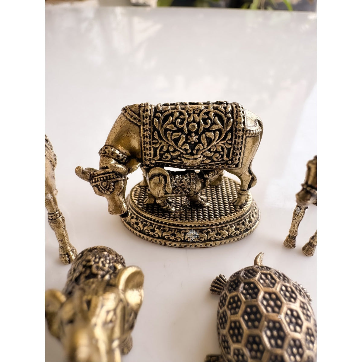Pure Brass Miniature Vastu Animals Idol Combo For Positive Energy & Home Décor