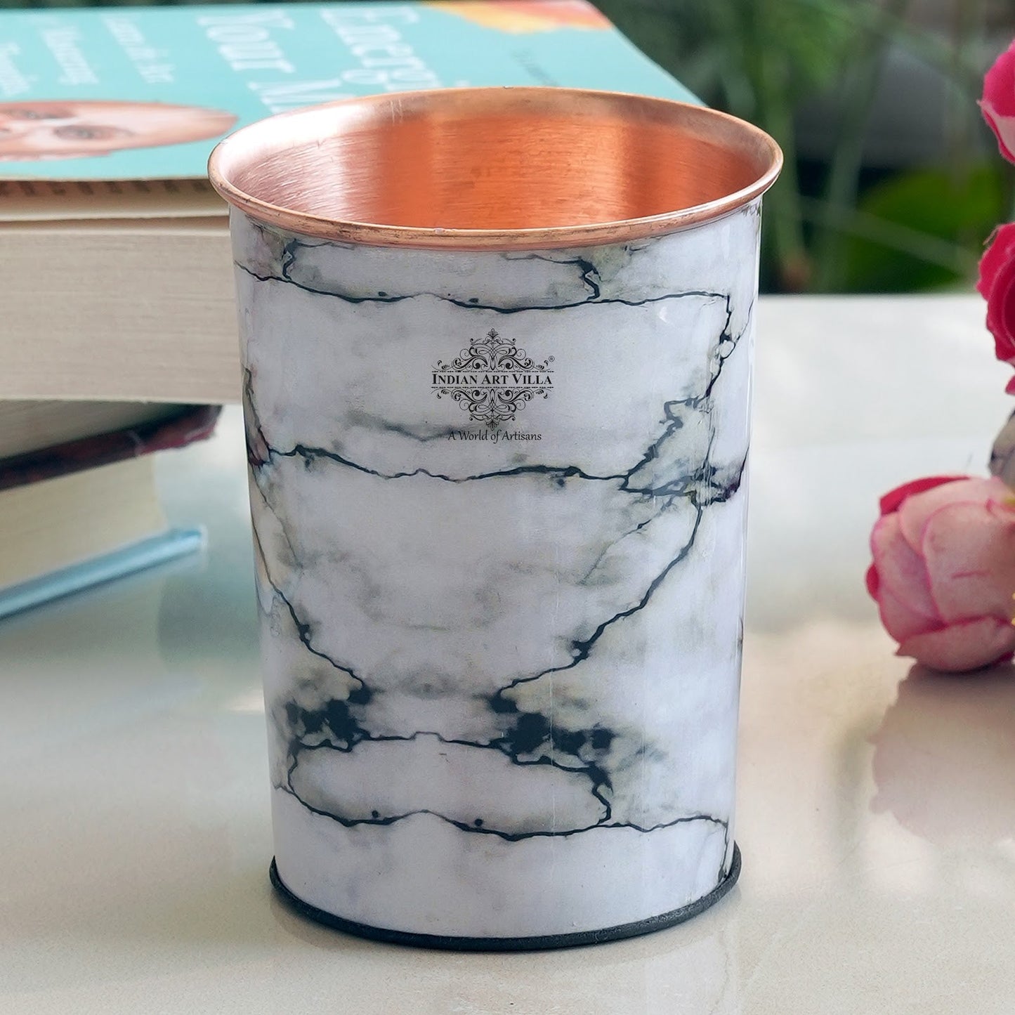 Pure Copper Printed Design Glass - 275 ML