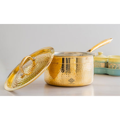 Brass Sauce Pan with Tin Lining & Lid – Indian Art Villa