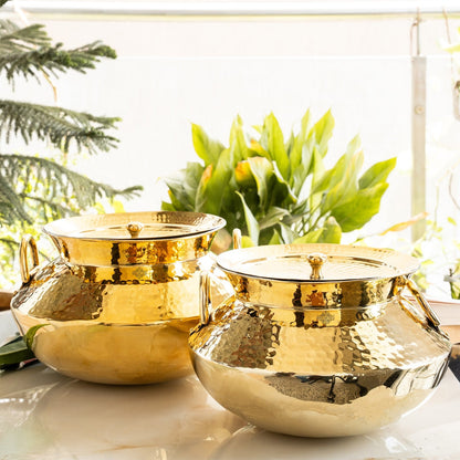 Pure Pital Handi with Tin Lining, Lid & Side Handles