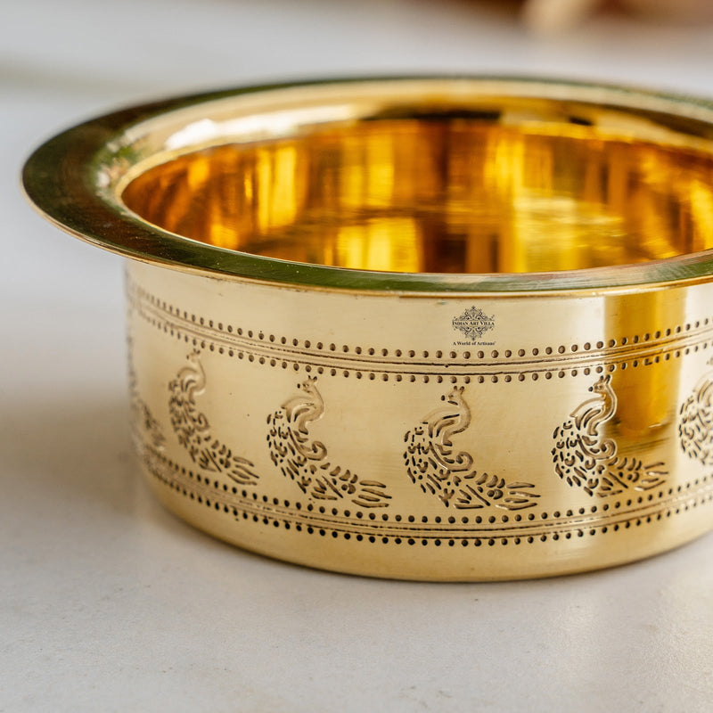 Brass Filter Coffee Dabra Set with Peacock Design