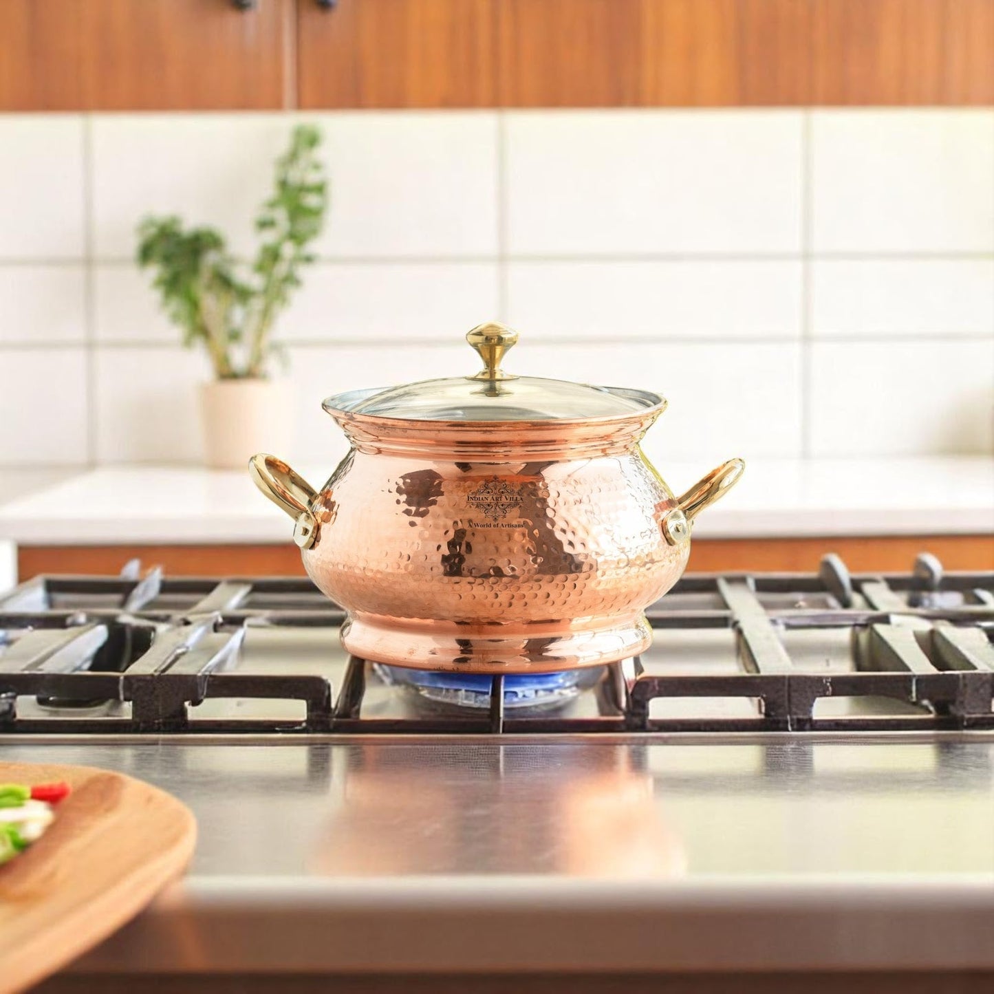 Pure Steel Copper Hammered  Biriyani Handi With Inside Tin Lining