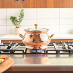 Pure Steel Copper Hammered  Biriyani Handi With Inside Tin Lining