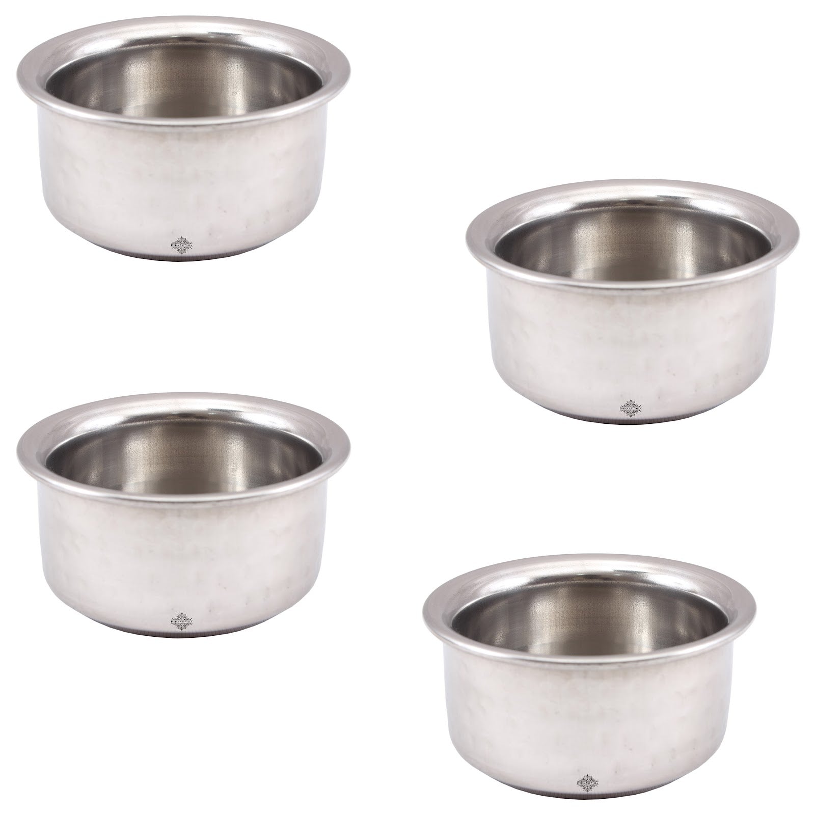 Pure Steel Hammered Design Round Beeded Bowl Katori